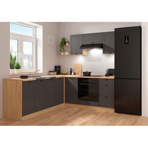 Cuisine D'angle Complète 200x220 Cm, Meubles De Cuisine Modulables, Plan De Travail Non Inclus