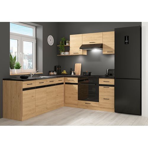 Cuisine D'angle Complète 200x220 Cm, Meubles De Cuisine Modulables, Plan De Travail Non Inclus