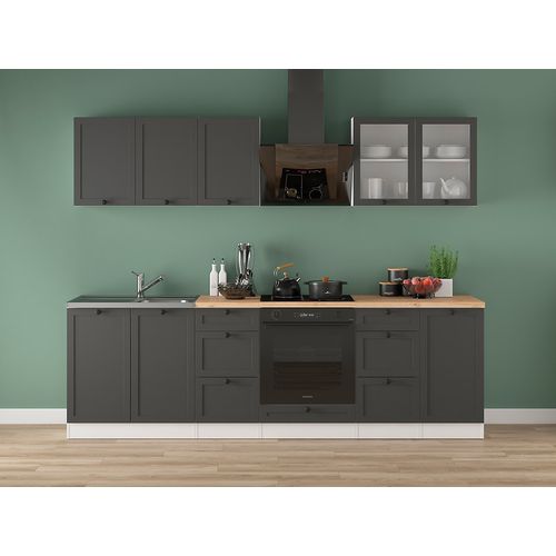 Cuisine Complète 260 Cm,ensemble De Meuble De Cuisine, Plan De Travail Non Inclus