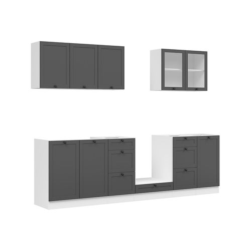 Cuisine Complète 260 Cm,ensemble De Meuble De Cuisine, Plan De Travail Non Inclus