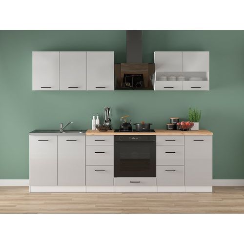 Cuisine Complète 260 Cm,ensemble De Meuble De Cuisine, Plan De Travail Non Inclus