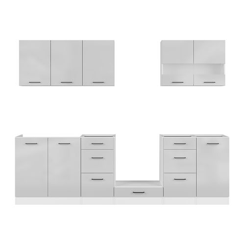 Cuisine Complète 260 Cm,ensemble De Meuble De Cuisine, Plan De Travail Non Inclus