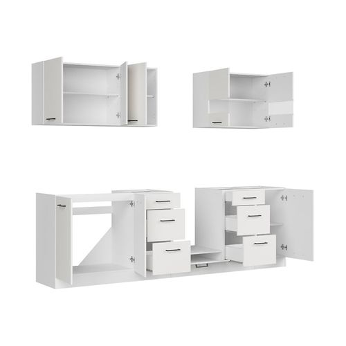 Cuisine Complète 260 Cm,ensemble De Meuble De Cuisine, Plan De Travail Non Inclus