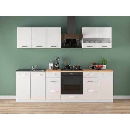 Cuisine Complète 260 Cm,ensemble De Meuble De Cuisine, Plan De Travail Non Inclus