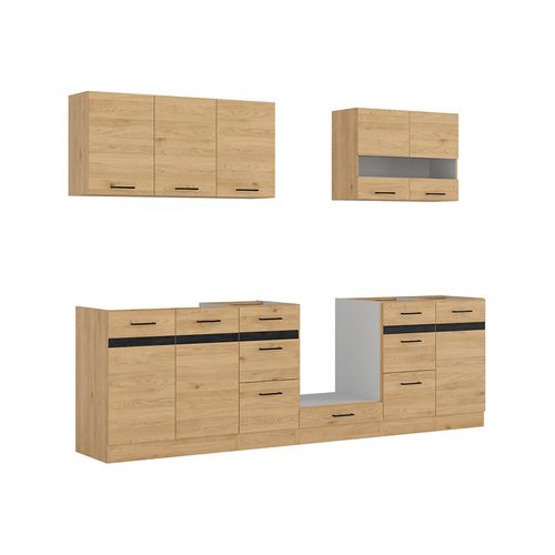 Cuisine Complète 260 Cm,ensemble De Meuble De Cuisine, Plan De Travail Non Inclus