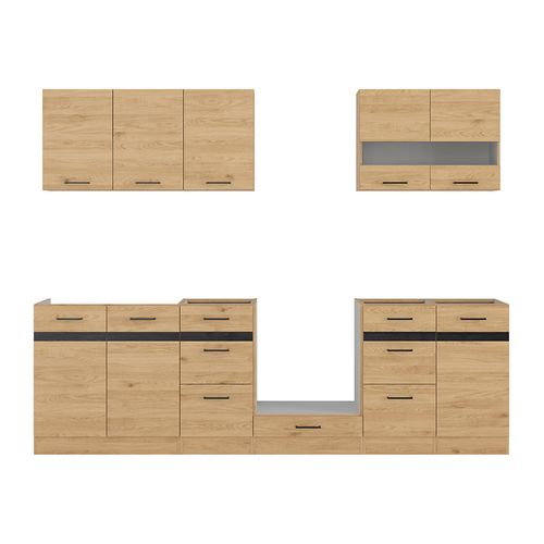 Cuisine Complète 260 Cm,ensemble De Meuble De Cuisine, Plan De Travail Non Inclus