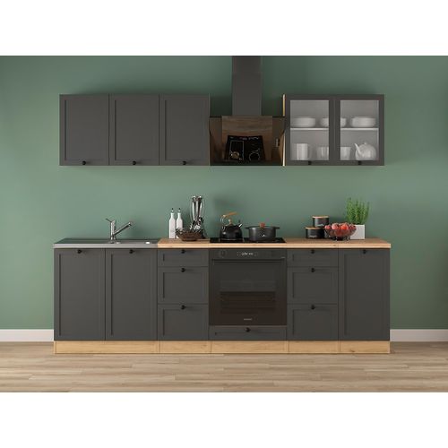 Cuisine Complète 260 Cm,ensemble De Meuble De Cuisine, Plan De Travail Non Inclus