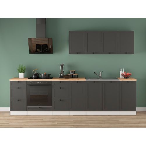 Cuisine Complète 300 Cm,ensemble De Meuble De Cuisine, Plan De Travail Non Inclus