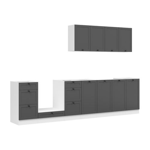 Cuisine Complète 300 Cm,ensemble De Meuble De Cuisine, Plan De Travail Non Inclus