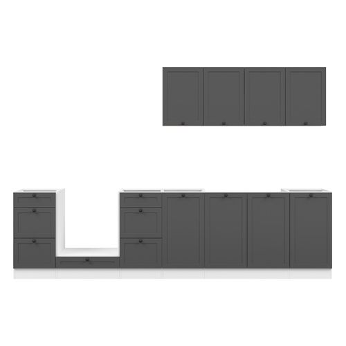 Cuisine Complète 300 Cm,ensemble De Meuble De Cuisine, Plan De Travail Non Inclus