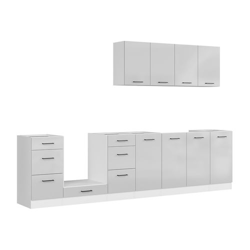 Cuisine Complète 300 Cm,ensemble De Meuble De Cuisine, Plan De Travail Non Inclus