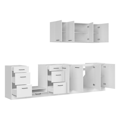 Cuisine Complète 300 Cm,ensemble De Meuble De Cuisine, Plan De Travail Non Inclus