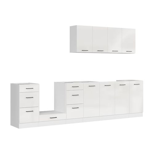 Cuisine Complète 300 Cm,ensemble De Meuble De Cuisine, Plan De Travail Non Inclus