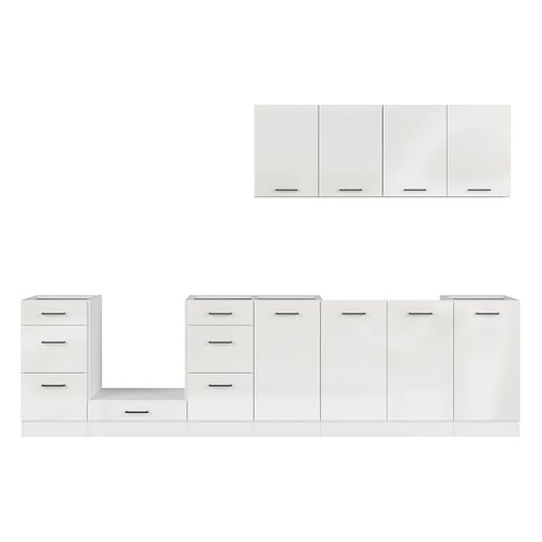 Cuisine Complète 300 Cm,ensemble De Meuble De Cuisine, Plan De Travail Non Inclus