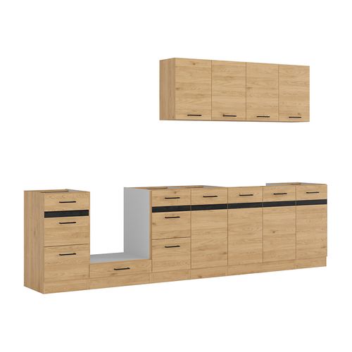 Cuisine Complète 300 Cm,ensemble De Meuble De Cuisine, Plan De Travail Non Inclus