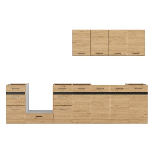 Cuisine Complète 300 Cm,ensemble De Meuble De Cuisine, Plan De Travail Non Inclus