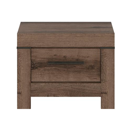 Table De Chevet Table De Nuit Avec Tiroir Coloris Chêne Marron Foncé- L. 57 X P. 45 X H. 45 Cm