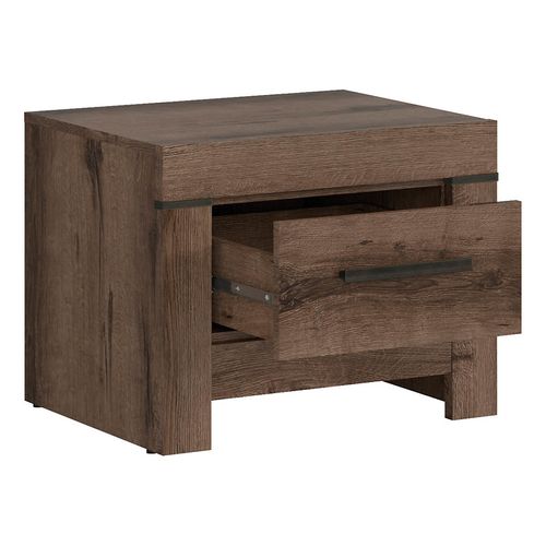 Table De Chevet Table De Nuit Avec Tiroir Coloris Chêne Marron Foncé- L. 57 X P. 45 X H. 45 Cm