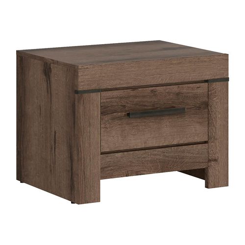 Table De Chevet Table De Nuit Avec Tiroir Coloris Chêne Marron Foncé- L. 57 X P. 45 X H. 45 Cm