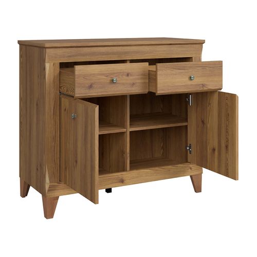 Commode Meuble De Rangement à 2 Portes Et 2 Tiroirs à Fermeture Soft