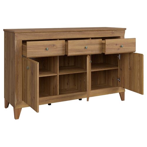 Commode Meuble De Rangement à 3 Portes Et 3 Tiroirs à Fermeture Soft