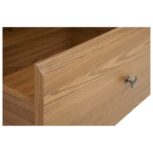 Commode Chiffonier à 4 Tiroirs Fermeture Soft-close Coloris Mélèze Doré - L. 72 X P. 47 X H. 116 Cm