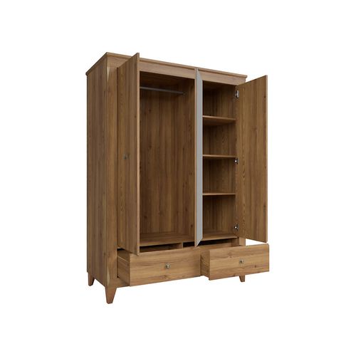 Armoire à 3 Portes Avec Miroir Et 2 Tiroirs Soft