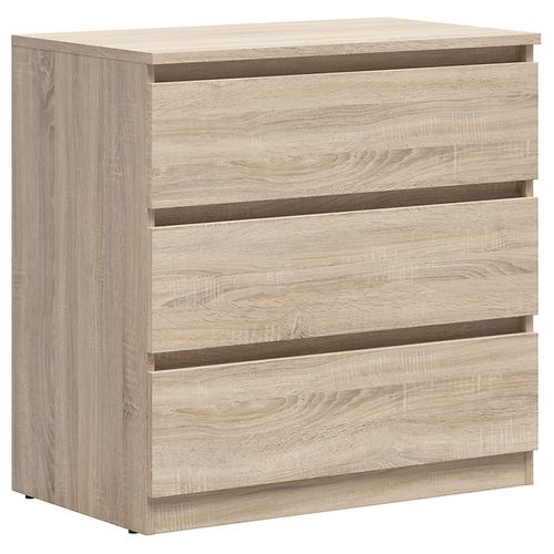 Commode à 3 Tiroirs Meuble De Rangement , Coloris Chêne Sonoma - L. 75 X P. 45 X H. 75,5 Cm