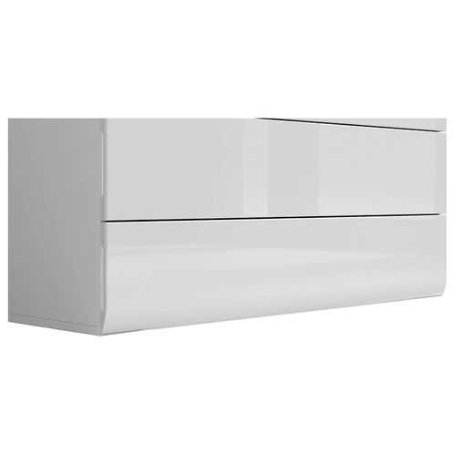 Commode Meuble De Rangement à 4 Tiroirs, Coloris Blanc/blanc Haute Brillance