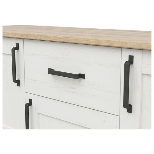 Commode Buffet à 3 Portes Et Un Tiroir, Coloris Blanc Pin Andersen/chêne Clair