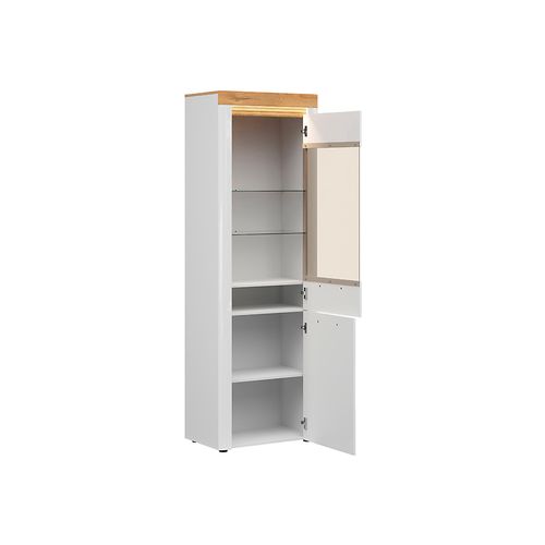 Ensemble De Salon Composé De Meuble TV , Étagère Murale Et Vitrine Avec Éclairage LED