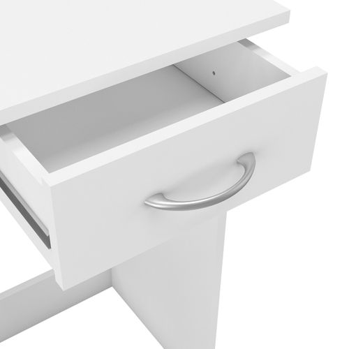 Bureau Avec 1 Tiroir Couleur Blanc Mat - Largeur 100,6 X Profondeur 49,2 X Hauteur 76,4 Cm