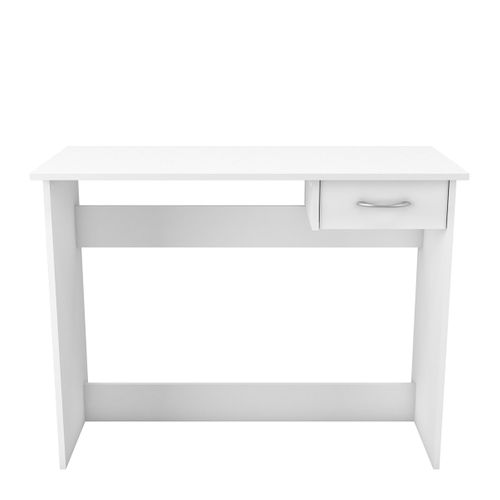 Bureau Avec 1 Tiroir Couleur Blanc Mat - Largeur 100,6 X Profondeur 49,2 X Hauteur 76,4 Cm
