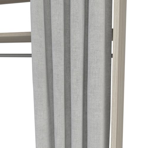 Kit Dressing Extensible 1 Colonne 2 Penderies Avec Rideau Couleur Chêne Clair