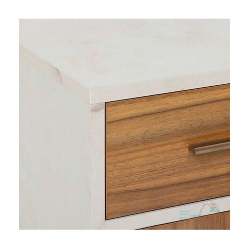 Meuble Bas Avec Tiroir Et Porte Fermeture Soft Close, Coloris Marron/blanc