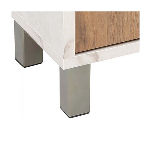 Dérouleur Pour Papier Toilette Avec Rangement 1 Porte, Coloris Marron/blanc