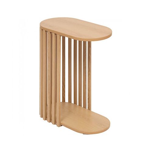 Table D'appoint Bout De Canapé, Coloris Beige - Longueur 49,5 X Profondeur 26 X Hauteur 56 Cm