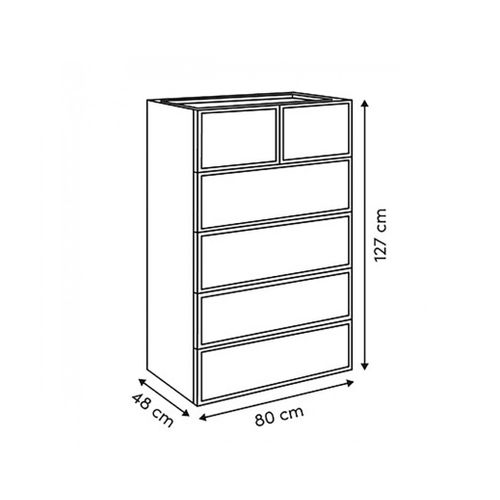 Commode Meuble De Rangement à 6 Tiroirs, Coloris Marron - L. 115 X P. 48 X H. 78 Cm