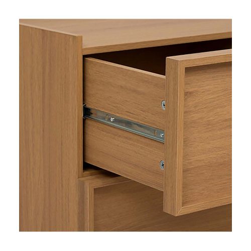 Commode Meuble De Rangement à 6 Tiroirs, Coloris Marron - L. 115 X P. 48 X H. 78 Cm