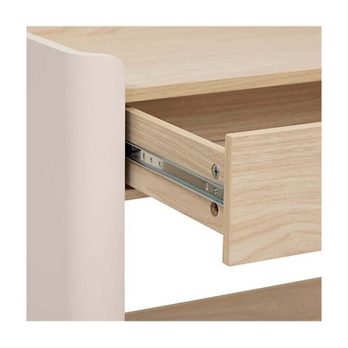 Console Table Bureau Avec Une Niche Et 1 Tiroir, Coloris Chêne/ivoire - L. 100 X P. 35 X H. 80 Cm