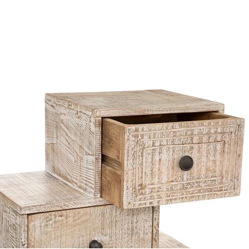 Chiffonnier 6 Tiroirs En Bois De Manguier Coloris Sable - L. 50 X P. 30 X H. 122 Cm