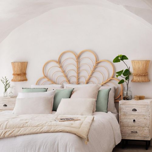 Table De Chevet Table De Nuit De 3 Tiroirs En Bois De Manguier Sculpté Coloris Blanc