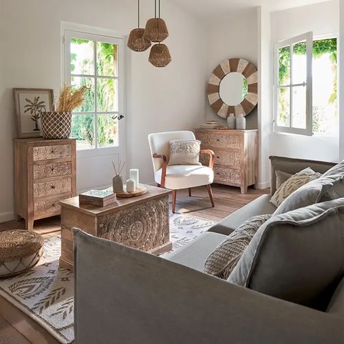 Commode 3 Tiroirs En Bois De Manguier Marron - Longueur 79,5 X Profondeur 40 X Hauteur 80,5 Cm