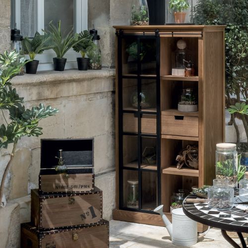 Vitrine 2 Tiroirs Longueur 80 X Profondeur 40 X Hauteur 150 Cm