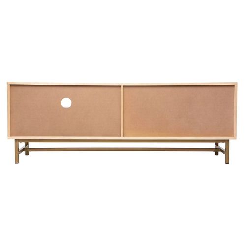 Meuble TV Avec 1 Porte Cannage Rotin - Longueur 140 X Profondeur 40 X Hauteur 50 Cm