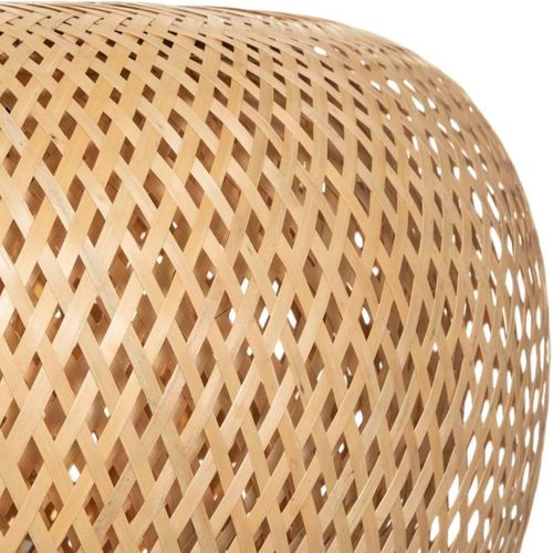 Luminaire Suspension Ovale En Bambou Naturel - Diamètre 46 X Profondeur 22 Cm