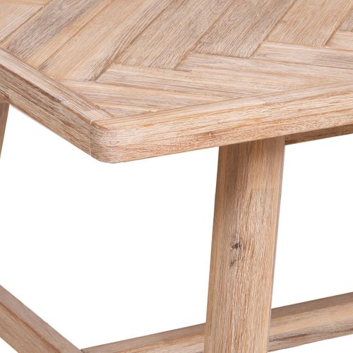 Table à Manger Extensible En Bois D'acacia Et Motifs Chevrons - L. 180 X P. 90 X H. 76 Cm