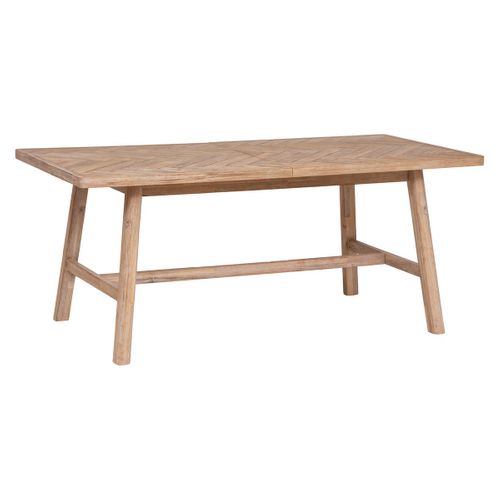 Table à Manger Extensible En Bois D'acacia Et Motifs Chevrons - L. 180 X P. 90 X H. 76 Cm