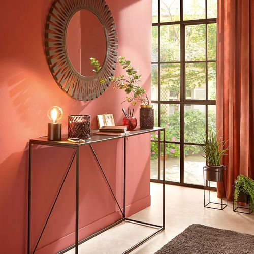 Table Console En Métal Noir - Longueur 120 X Profondeur 40 X Hauteur 85 Cm