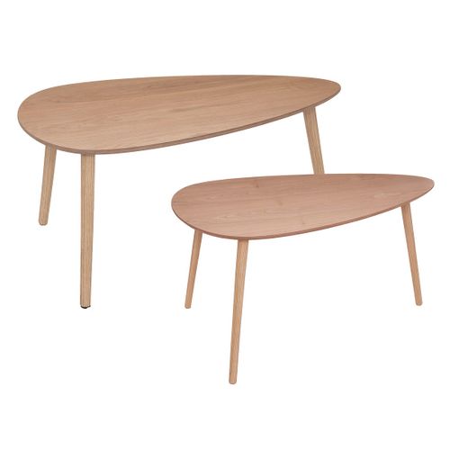 Lot De 2 Tables Basses Gigognes Scandinaves - Coloris Chêne clair